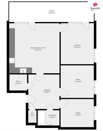 Prodej bytu 4+kk 82 m2 V Honech, Klecany